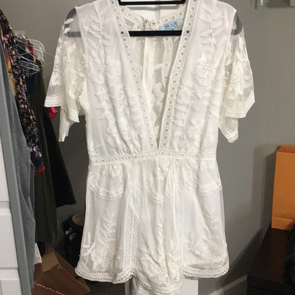 Gorgeous white lace romper